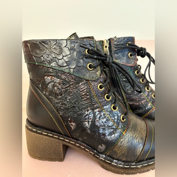 L'Artiste by Spring Step Leather Lace-Up Boots - Fallinluv- BRAND NEW NEVER WORN - Picture 2 of 8